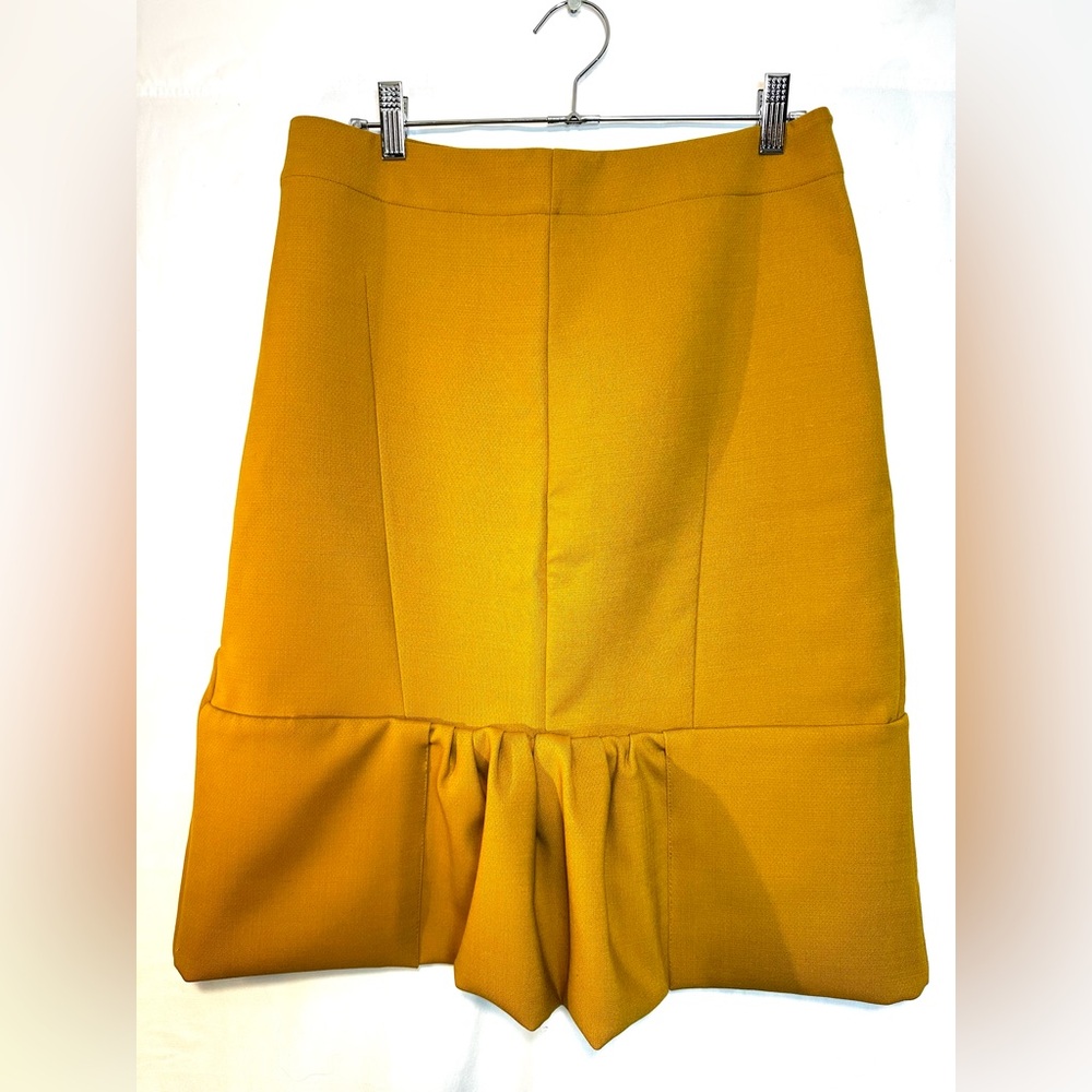 Marni Mustard Yellow Ruffle Front Skirt NWT